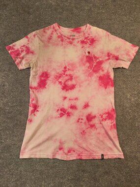 HUF Tie‑Dye Rose Embroidered Tee Pink/Red S